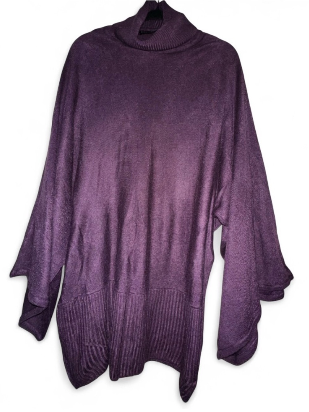 BCBGMaxAzria Purple Cowl-Neck Poncho Sweater